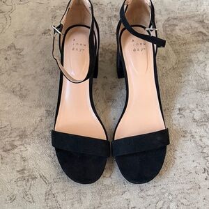 A New Day Black Heeled Sandals